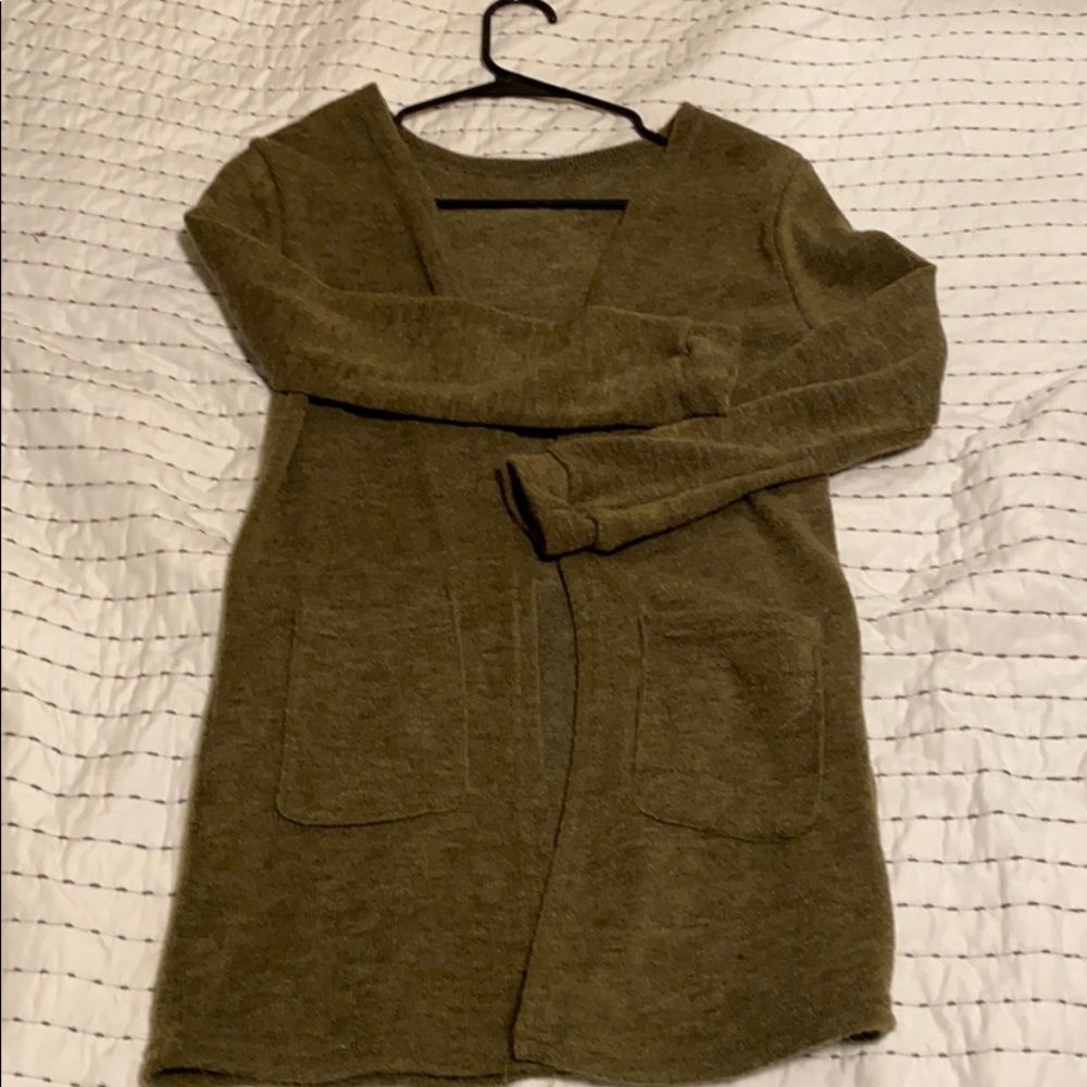 Green cardigan